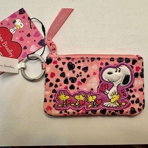 NWT Vera Bradley Love You Snoopy Peanuts Woodstock Zip Id Case